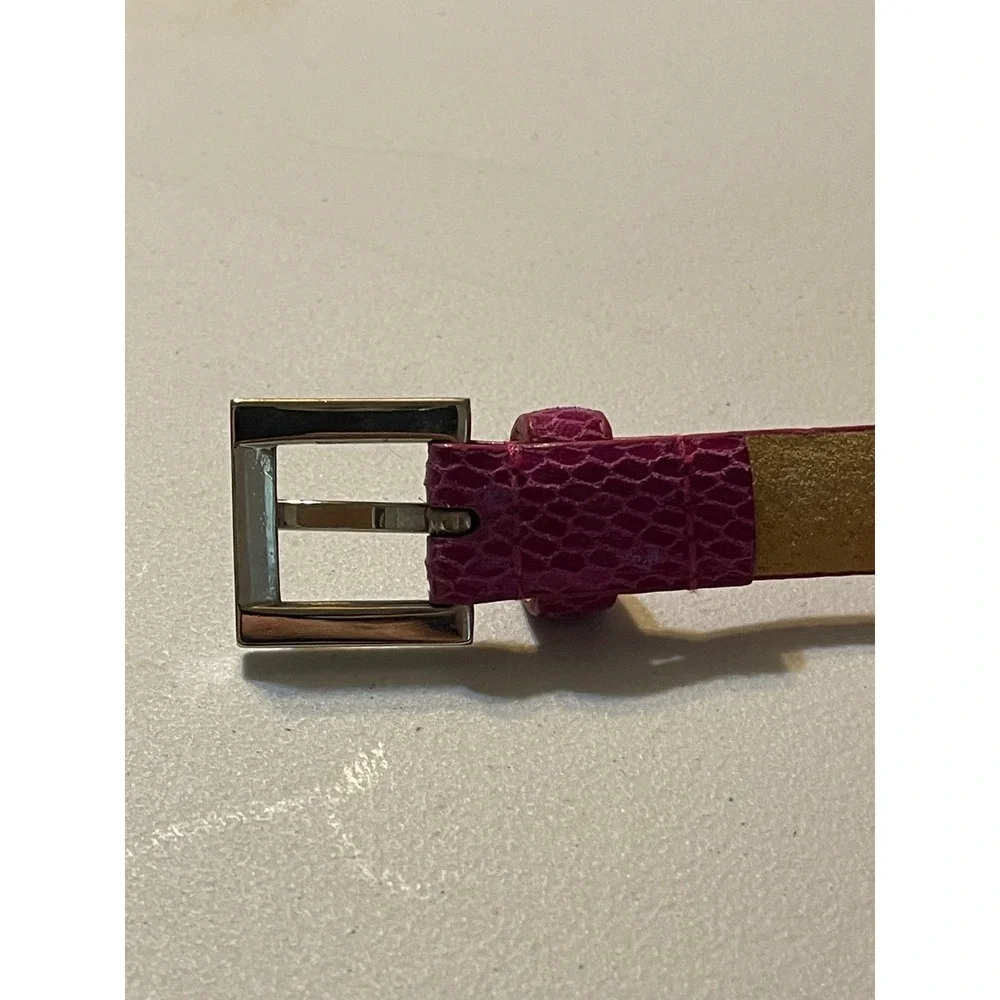 Skinny Belt Women 18/20 Pink Snakeskin Embossed‎ Leather